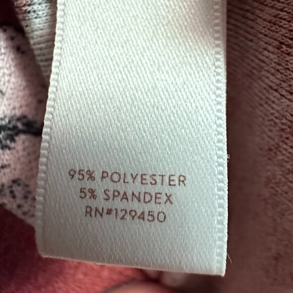 Dark Pink Floral Lauren Conrad Large Bell Sleeve Top, High Low Hem, Keyhole Back - Picture 11 of 12